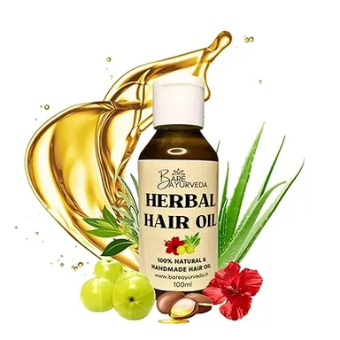 Bare Ayurveda Herbal Hair Oil | Reduces Hair Fall & Dandruff | Promotes Hair Growth | With more than 25 herbs & different oils-100ml thumbnail 0