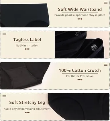 High Waist Cotton Underwear for Women | Ultra‑Soft Breathable Full Coverage Briefs | Tummy Control Stretch Panties | Comfort Daily Skin Sensitive L thumbnail 2