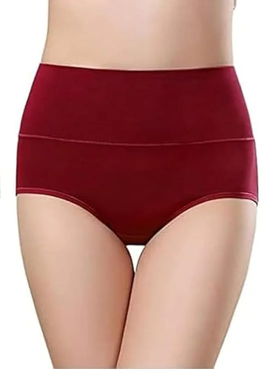 Women’s High‑Waisted Cotton Tummy Control Underwear | Ultra‑Soft Full Coverage Panties Skin M image 1