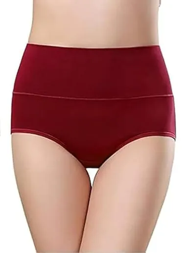 Women’s High‑Waisted Cotton Tummy Control Underwear | Ultra‑Soft Full Coverage Panties Skin M thumbnail 0