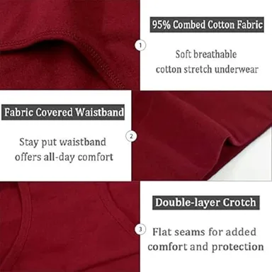 Women’s High‑Waisted Cotton Tummy Control Underwear | Ultra‑Soft Full Coverage Panties Skin M thumbnail 3