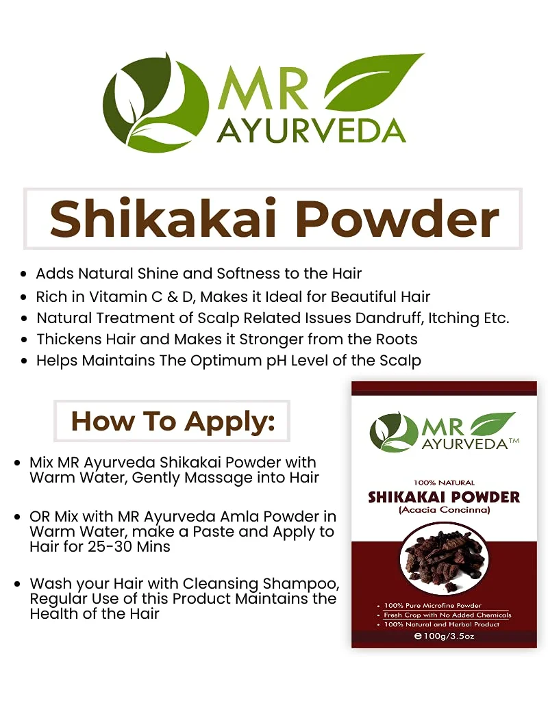 Ayurveda Essence | Organic Shikakai Powder for Hair Wash, Dandruff Control, Hair Growth | 100g | Natural Herbal Cleanser for Men & Women|No Chemicals image 3