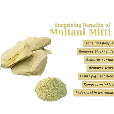 Multani Mitti Fuller’s Earth Face Pack 100g Pack of 6 | Herbal Natural Face & Hair Mask thumbnail 1