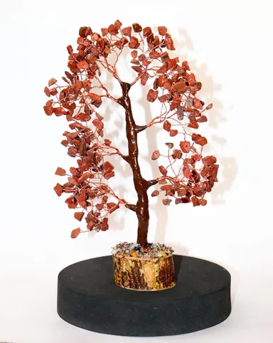 Red Jasper Crystal Tree | 12″ Bonsai Money Tree | Good Luck Home Decor | Feng Shui Gift thumbnail 0