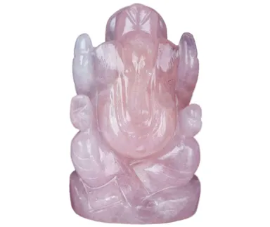 Navi Craft Studio Crystal Ganesha Idol Rose Quartz | Home Décor, Good Luck, Prosperity Gift | Spiritual Statue for Office & Pooja Room thumbnail 0