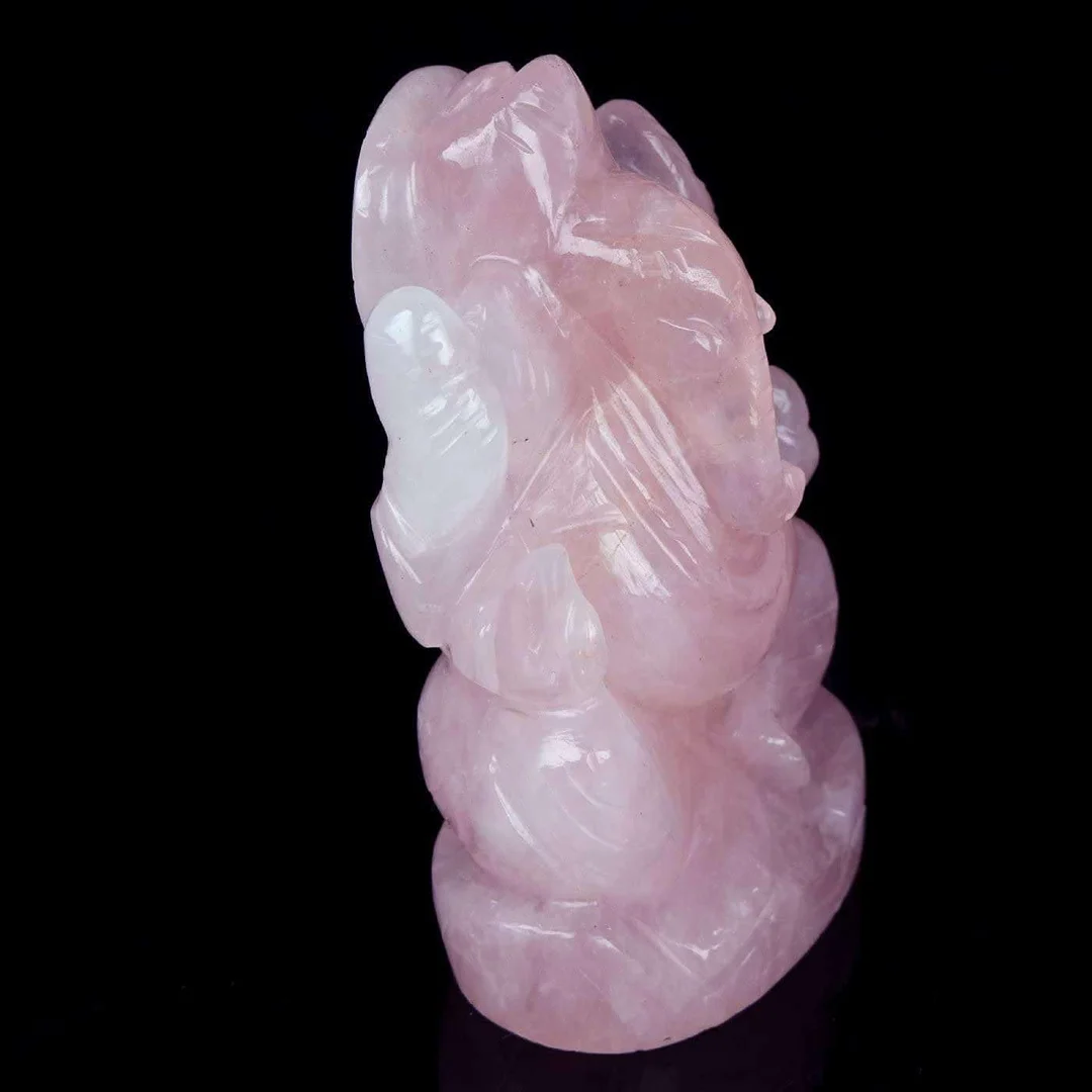 Navi Craft Studio Crystal Ganesha Idol Rose Quartz | Home Décor, Good Luck, Prosperity Gift | Spiritual Statue for Office & Pooja Room image 2