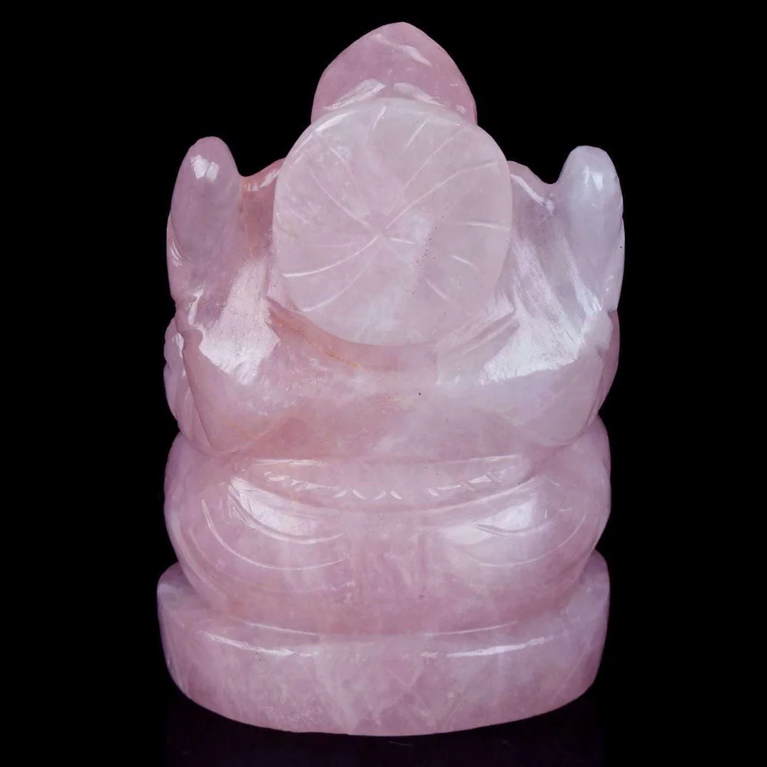Navi Craft Studio Crystal Ganesha Idol Rose Quartz | Home Décor, Good Luck, Prosperity Gift | Spiritual Statue for Office & Pooja Room image 3