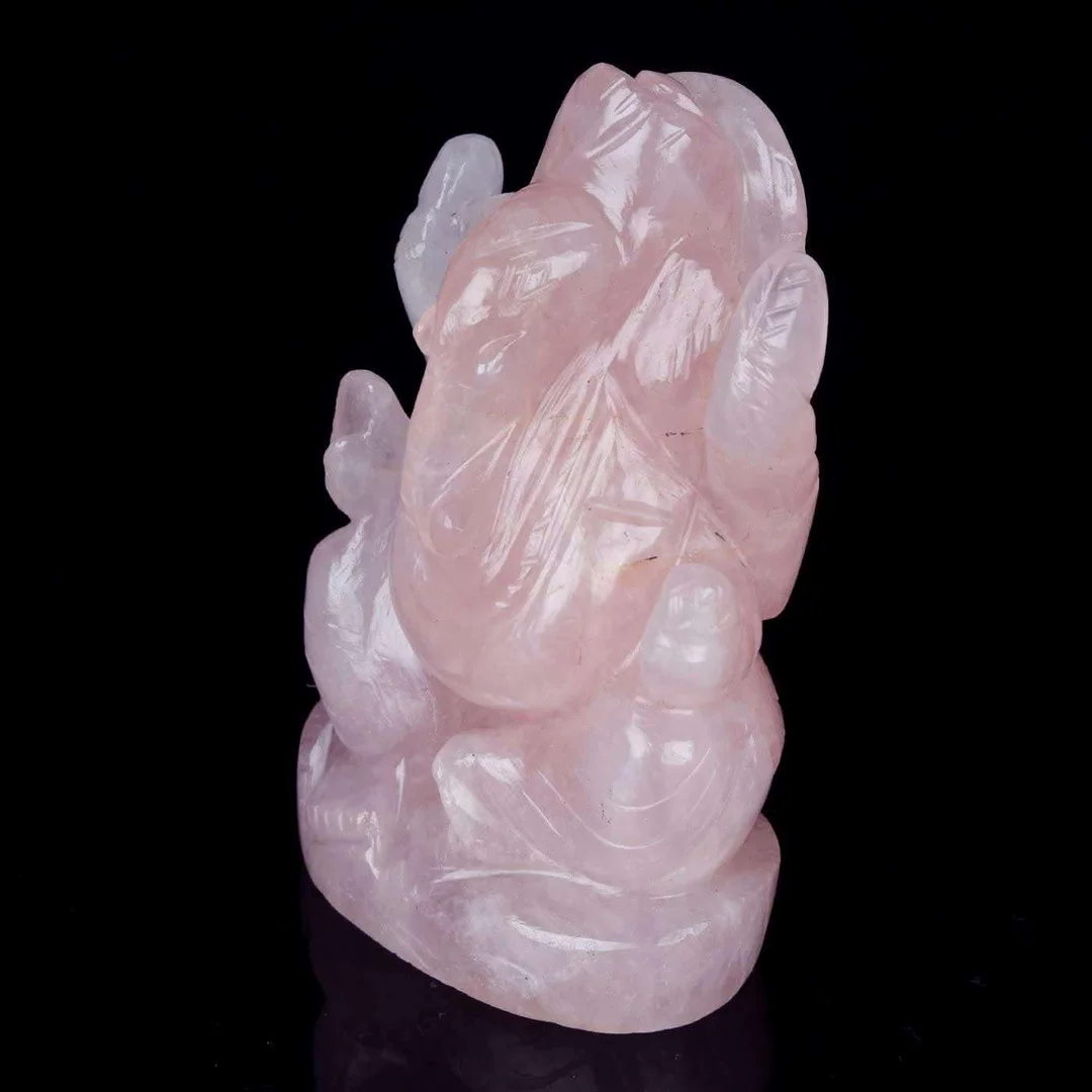 Navi Craft Studio Crystal Ganesha Idol Rose Quartz | Home Décor, Good Luck, Prosperity Gift | Spiritual Statue for Office & Pooja Room image 4