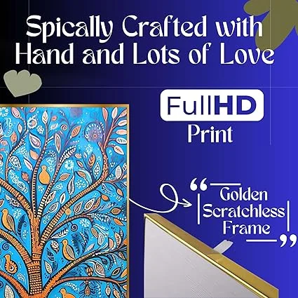 Quality Home Decor | Wall Paintings Set of 4 Golden Frame Decorative Art for Living Room & Bedroom | Modern Home Wall Art for Office 13x10 inch image 2