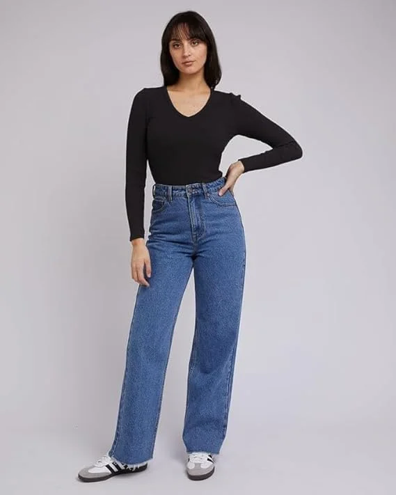 Women’s V‑Neck Long Sleeve Slim Fit Top | cotton blend casual western style | size M‑L image 4
