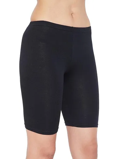  Women’s Cotton Mid Waist Cycling Shorts | Inner Elastic, Combo Pack, Black | Comfortable Fit for Active Wearers thumbnail 2