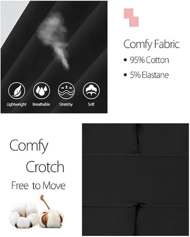 Women’s High Waist Cotton Stretch Workout Shorts for Yoga, Cycling & Gym | Tummy Control, Black thumbnail 2