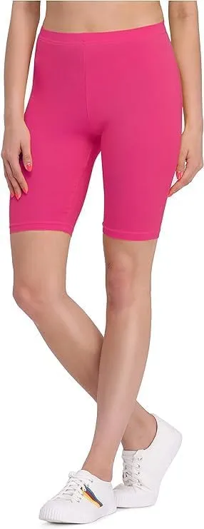 Women’s High Waist Cotton Stretch Workout Shorts for Yoga, Cycling & Gym | Tummy Control, Black thumbnail 2