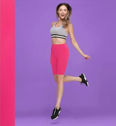 Women’s High Waist Cotton Stretch Workout Shorts for Yoga, Cycling & Gym | Tummy Control, Black thumbnail 0