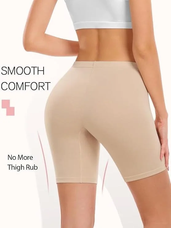 Women’s High Waist Cotton Stretch Workout Shorts for Yoga, Cycling & Gym | Tummy Control, Black image 3