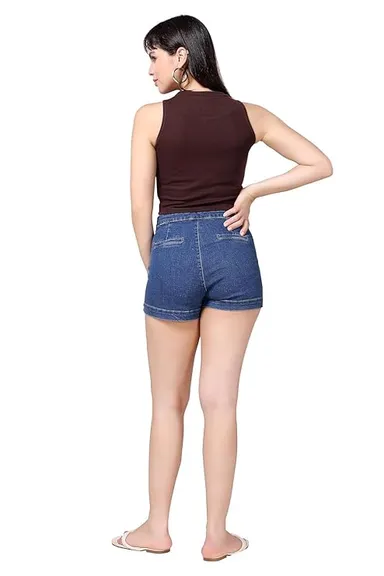  Women's Cotton Crop Tank Top | Sleeveless Slim Fit Ribbed Vest | Summer Casual Wear | Brown thumbnail 3