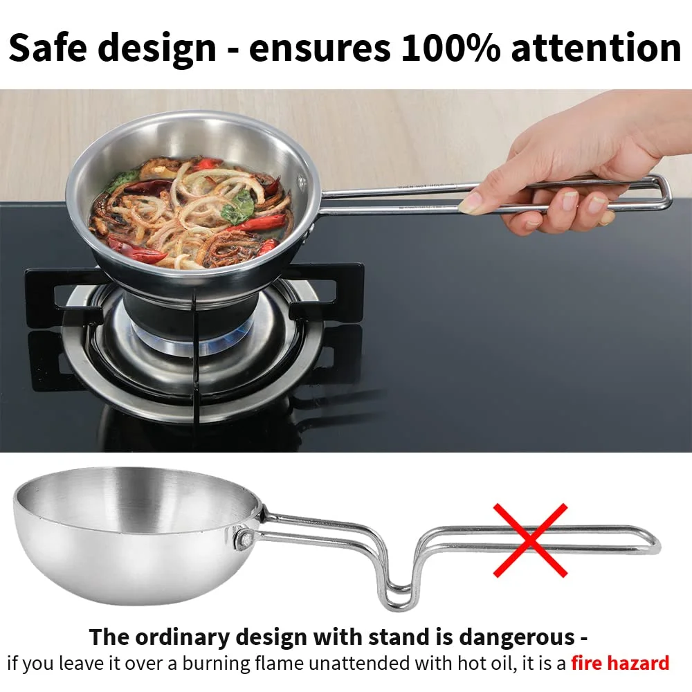 Hawkins Triply Tadka Pan | Stainless Steel Spice Pan |600ml Cooking Capacity | Induction Base |Dishwasher Safe | Small Pan for Tadka| Silver Finish image 5