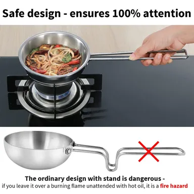 Hawkins Triply Tadka Pan | Stainless Steel Spice Pan |600ml Cooking Capacity | Induction Base |Dishwasher Safe | Small Pan for Tadka| Silver Finish thumbnail 4