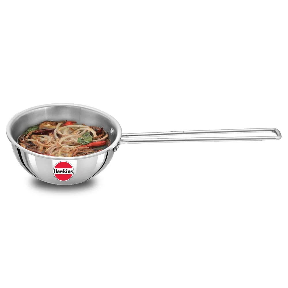 Hawkins Triply Tadka Pan | Stainless Steel Spice Pan |600ml Cooking Capacity | Induction Base |Dishwasher Safe | Small Pan for Tadka| Silver Finish image 1
