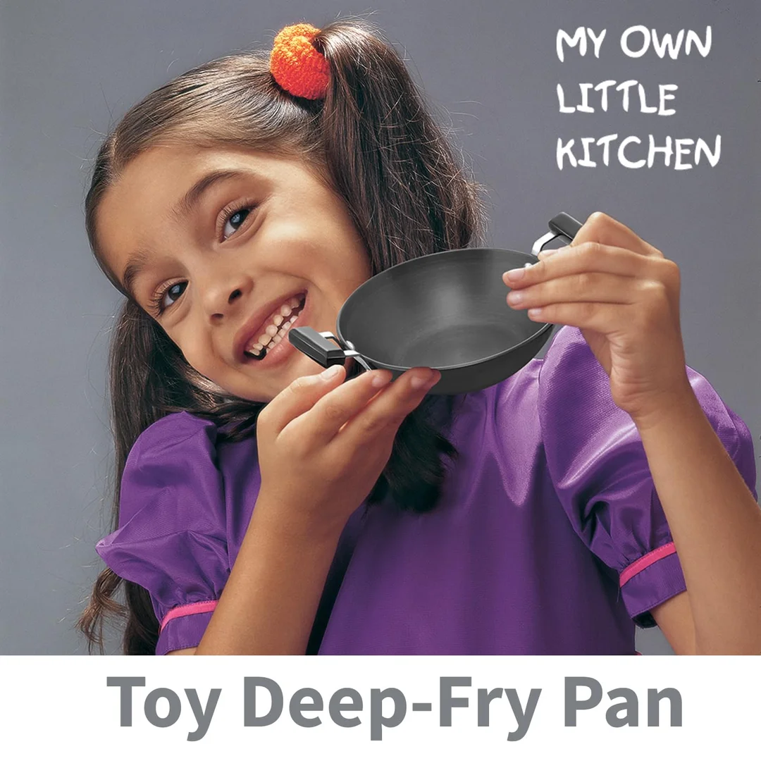 Hawkins Futura Toy Kitchen Set 3 Pieces Cookware for Kids India | Toy Frying Pan, Deep-Fry Pan, Tava | Black CWMIN image 2