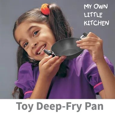 Hawkins Futura Toy Kitchen Set 3 Pieces Cookware for Kids India | Toy Frying Pan, Deep-Fry Pan, Tava | Black CWMIN thumbnail 1