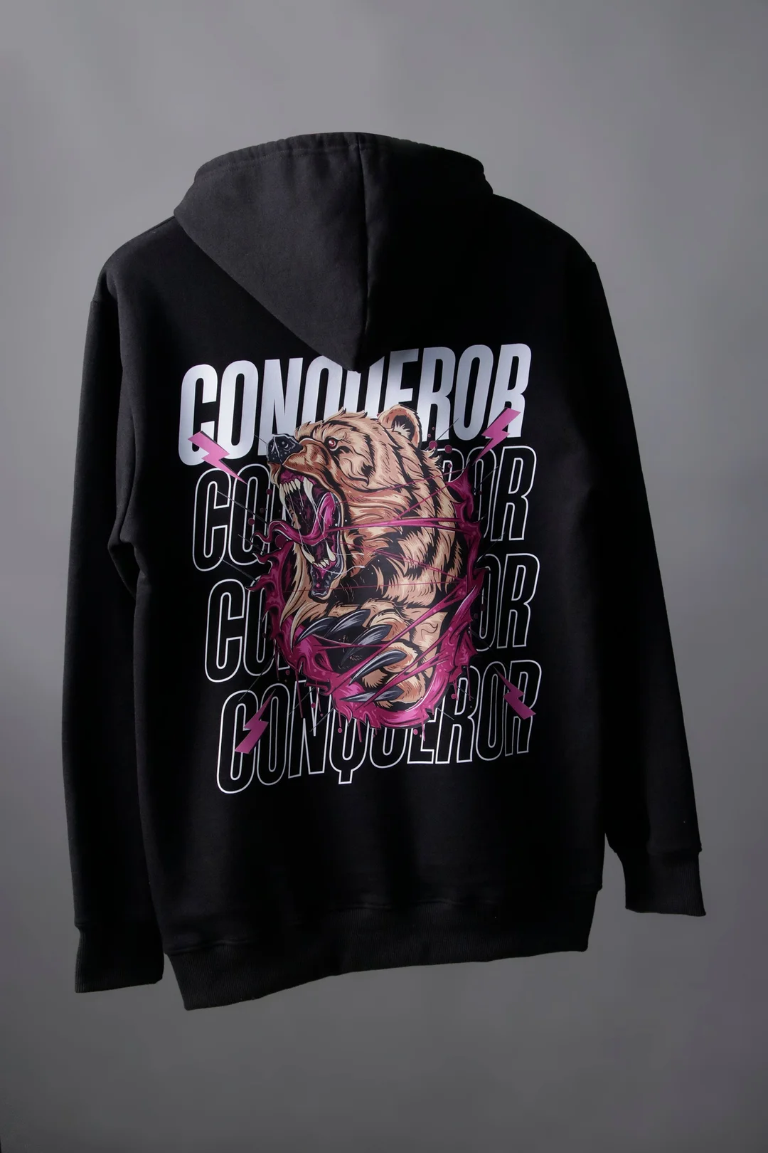 Conqueror Cotton Heavyweight Oversized Hoodie Red | Unisex streetwear image 3