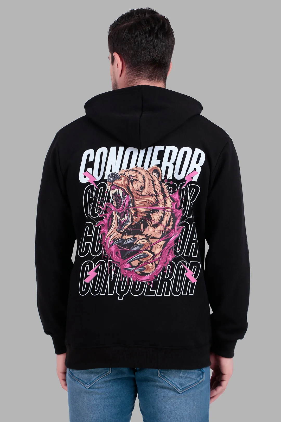 Conqueror Cotton Heavyweight Oversized Hoodie Red | Unisex streetwear image 5