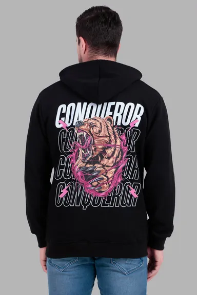 Conqueror Cotton Heavyweight Oversized Hoodie Red | Unisex streetwear thumbnail 4
