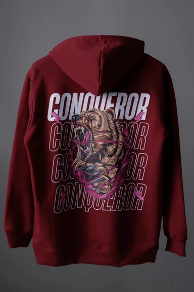 Yagger  Premium Cotton Oversized Unisex Hoodie | Embroidered Streetwear| Adjustable Hood thumbnail 2
