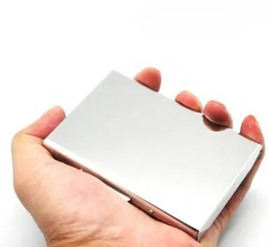 billioBAG | Silver Metal Card Holder for Men, RFID Blocking Slim Business Card Case, Compact Pocket Organizer (Set of 1) thumbnail 2