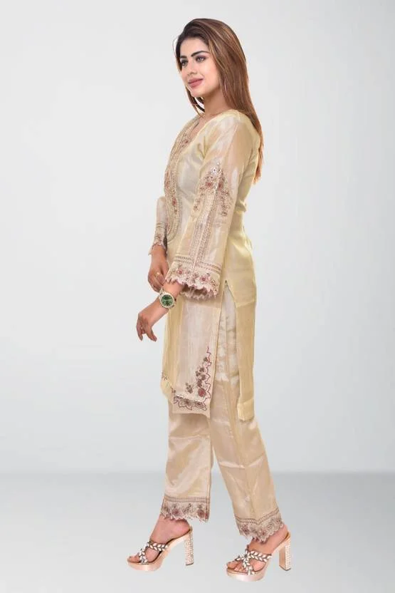 Ethnic Vogue Women Kurti Pant Dupatta Set | Designer Indian Wear, Office & Festive Use, Cotton Blend, Elegant Traditional Outfit for Women image 3