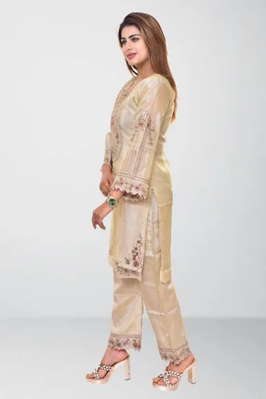 Ethnic Vogue Women Kurti Pant Dupatta Set | Designer Indian Wear, Office & Festive Use, Cotton Blend, Elegant Traditional Outfit for Women thumbnail 2