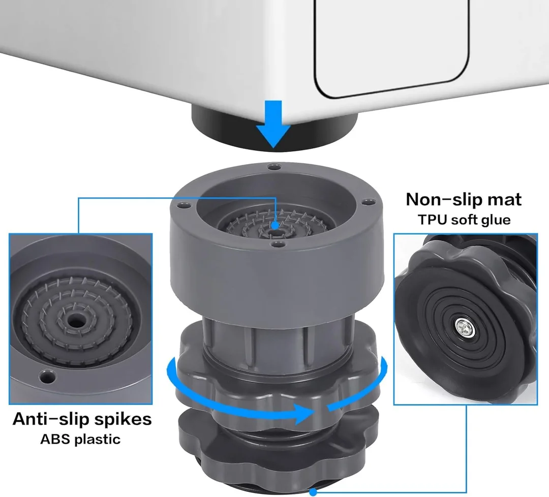 Anti Vibration Pads for Washing Machine | Rubber Feet Pads, Shock Absorbing, Noise Reduction image 4