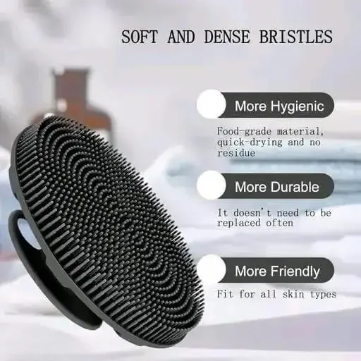 Soft Silicone Body Cleansing Brush | Dual-Sided Exfoliating & Massaging Bath Scrubber for Men & Women image 2