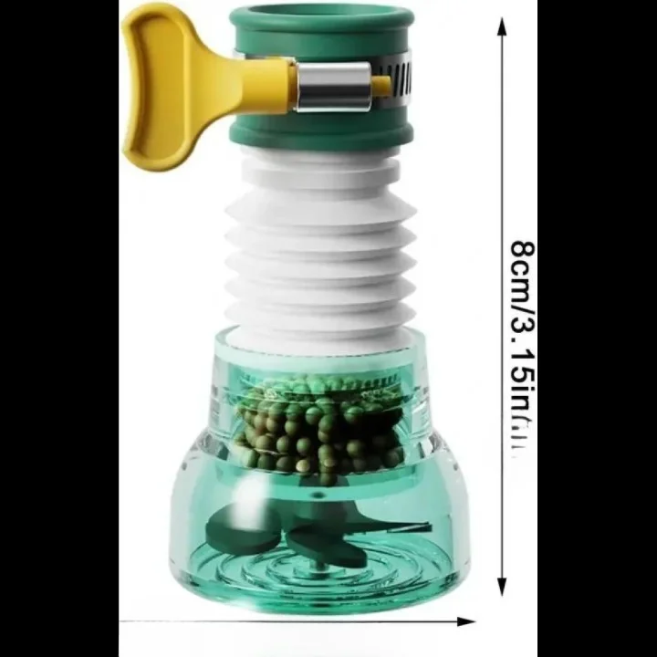 Water Faucet Adapter | Flexible Sink Extension, Anti-Splash, Water Saving, Rotatable Nozzle | Kitchen Tap Extender, Green image 1