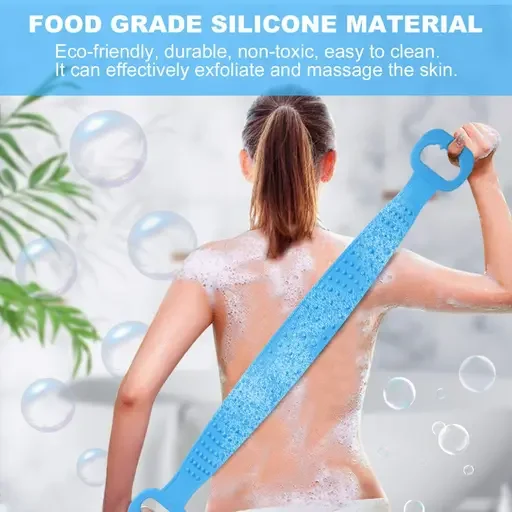11 Days Organic Silicone Back Scrubber Belt |Soft Body Exfoliating Bath Brush for Men & Women image 4