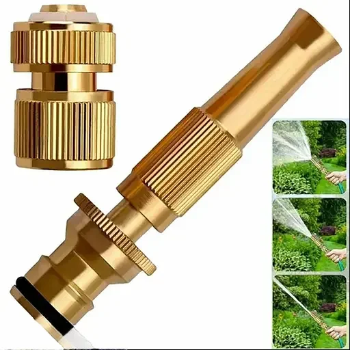 Adjustable Brass Spray Nozzle for Garden Watering, Car Washing & Outdoor Cleaning | Leak-Free Heavy Duty Spray Gun | Rust-Resistant High-Pressure Hose Nozzle image 2