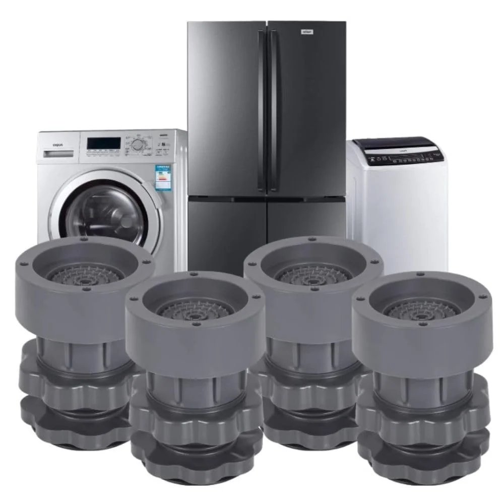 Adjustable Washing Machine Vibration Pads | Rubber Anti‑Vibration Feet 4 Pc | Height‑Adjustable, Noise‑Reducing, Heavy‑Duty image 1