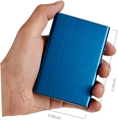 Stainless Steel Credit Card Holder, RFID Wallet, Slim Metal ID Case for Men & Women, Unisex Business Card Organizer |Combo Pack of 3 thumbnail 0