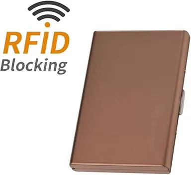 Rose Gold RFID Credit Card Holder, Stainless Steel Metal Card Organizer, Slim Wallet for Women & Gifting |Combo Pack of 3 thumbnail 0