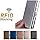 Silver RFID Credit Card Holder, Slim Stainless Steel Wallet for Men & Women, Metal Card Organizer with Lock| Compo Pack of 3 image 4