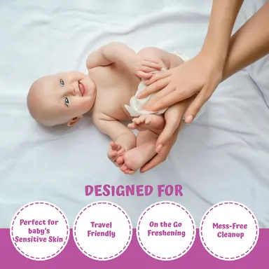 Cutetotz Baby Wet Wipes | 100% Biodegradable | Plant-Based | Fragrance Free | Green Seal Certified | Sensitive Skin Safe | 80 Count Packganic Baby Wet Wipes thumbnail 6