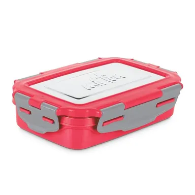 Milton Steely Super Deluxe Big Kids Lunch Box with Stainless Steel Insulated Containers 500 ml & 175 ml, Airtight Leakproof Clip Lock, Dark Blue thumbnail 1