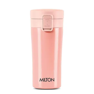 Milton  300 ml Stainless Steel Thermosteel | Peach | Vacuum Insulated Travel Coffee Mug | Leak‑Proof thumbnail 0