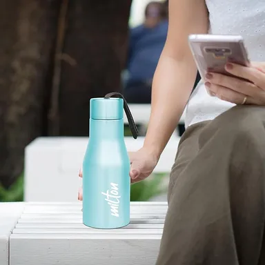 MILTON | Stainless Steel Water Bottle  475 ml | Leakproof Rustproof | ISI Certified | Sky Blue| Gym School Office thumbnail 3