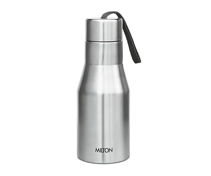 MILTON | Stainless Steel Water Bottle 475 ml | Leakproof Rustproof | ISI Certified | Silver | Gym School Office image 1