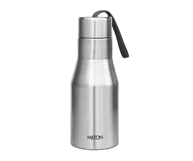 MILTON | Stainless Steel Water Bottle  475 ml | Leakproof Rustproof | ISI Certified | Silver | Gym School Office thumbnail 0