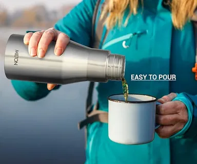 MILTON | Stainless Steel Water Bottle  475 ml | Leakproof Rustproof | ISI Certified | Silver | Gym School Office thumbnail 3