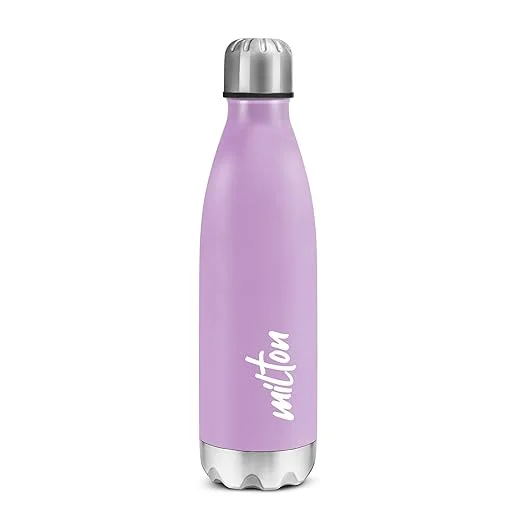 Milton Shine 1000 Stainless Steel Water Bottle 800ml | Leak Proof | Rust Free | ISI Certified Single Wall Bottle | School | Gym | Office | Travel | Purple Color image 1