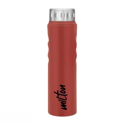 Milton Stream 1000 Stainless Steel Water Bottle 750 ml | Leak Proof, Easy Grip Travel & Gym Bottle, Red image 1